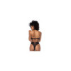 Body string noir en maille transparente 